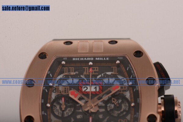 1:1 Replica Richard Mille RM 011 Felipe Massa Flyback Chrono Watch Rose Gold